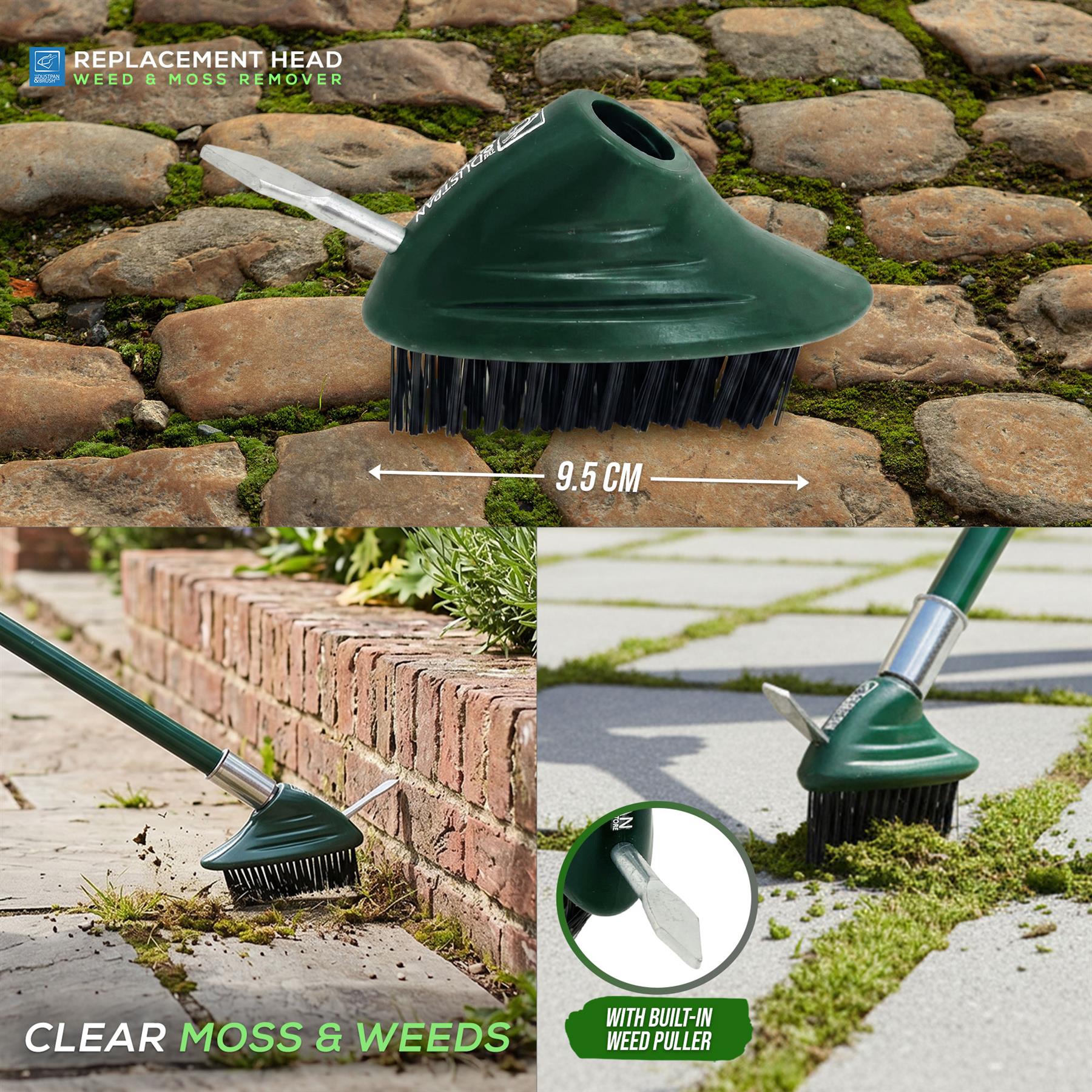 Replacement Weed Brush Head – Steel Wire Joint & Patio Cleaner - The Dustpan and Brush Store