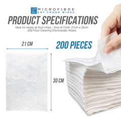 200 Dry Floor Mop Refill Cloths - 4 Packs of 50