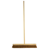 18" Newman and Cole Natural Soft Coco Broom Head with Hole and Wooden Handle