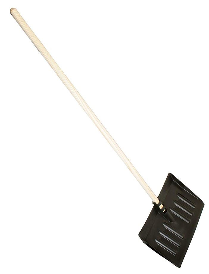 Plastic Snow Scoop Shovel with Wooden Handle – 44cm Snow Shovel - The Dustpan and Brush Store