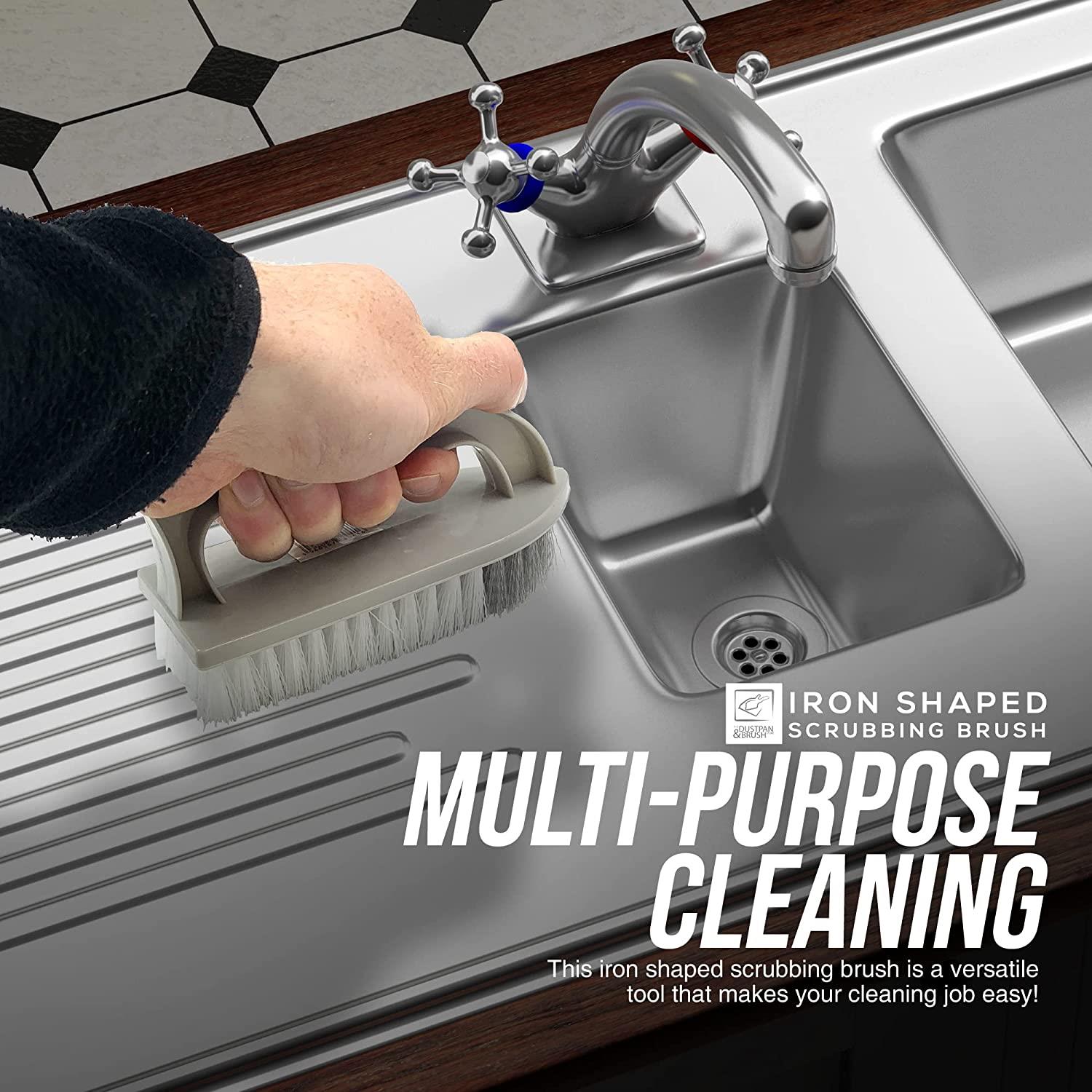 Value Silver Plastic Scrubbing Brush - Pack of 5 - The Dustpan and Brush Store