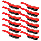 Red Wire Brush with Plastic Body 4 Row of Bristles Pack of 12