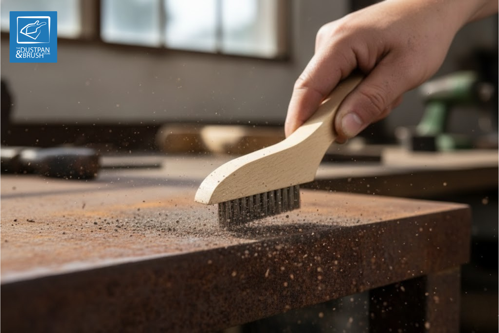 Lamb chop brush cleaning workshop bench