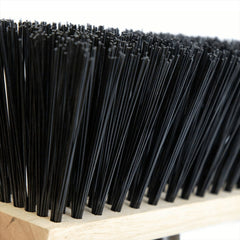 13" Newman and Cole Stiff PVC Flat Broom Head with Plastic Socket and Wooden Handle
