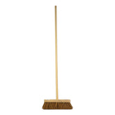 12" Newman and Cole Natural Soft Coco Broom Head with Hole and Wooden Handle