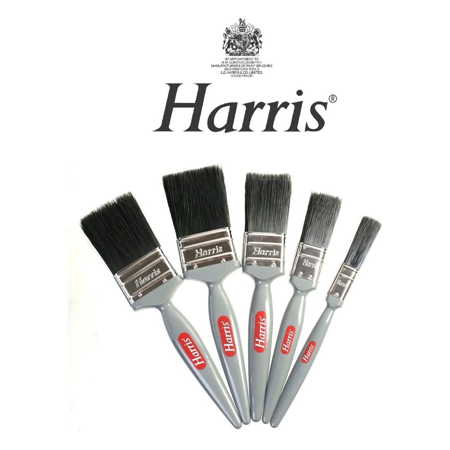 Harris 5 Piece Gloss Paint Brush Set for Oil-Based Paint - The Dustpan and Brush Store
