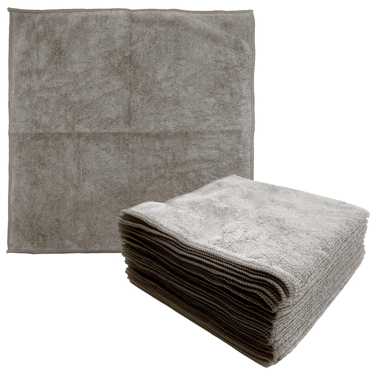 Large Grey Absorbant Multiputpose Microfibre Cleaning Cloths - Pack of 10