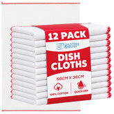 Cotton Dish Cloths 50 × 36cm | Pack of 12