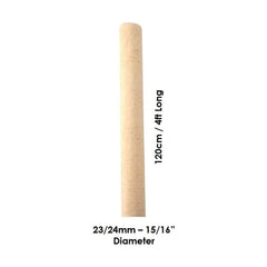 15/16" (22-23mm) Tapered Wooden Broom Handle 4ft (120cm)