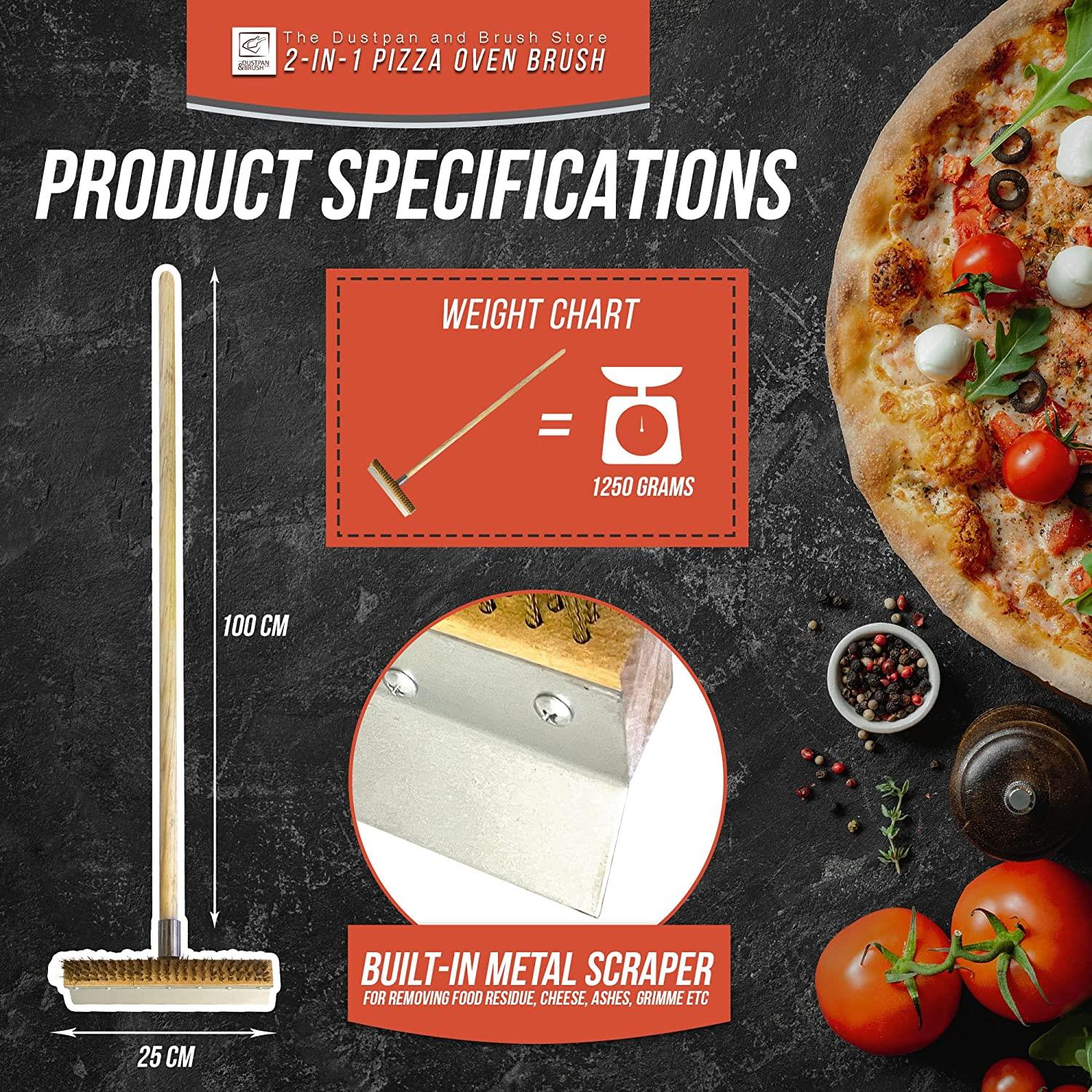 10" Pizza Oven Brush with 100cm Handle - The Dustpan and Brush Store