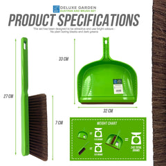 Large Outdoor Garden Dustpan and Brush Set