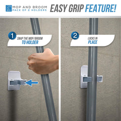Broom & Mop Holder - Pack of 2
