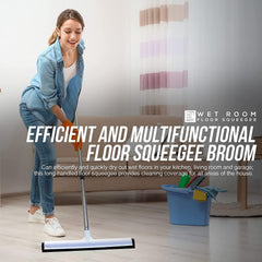 Floor Squeegee with 4 Piece Stainless Steel Handle