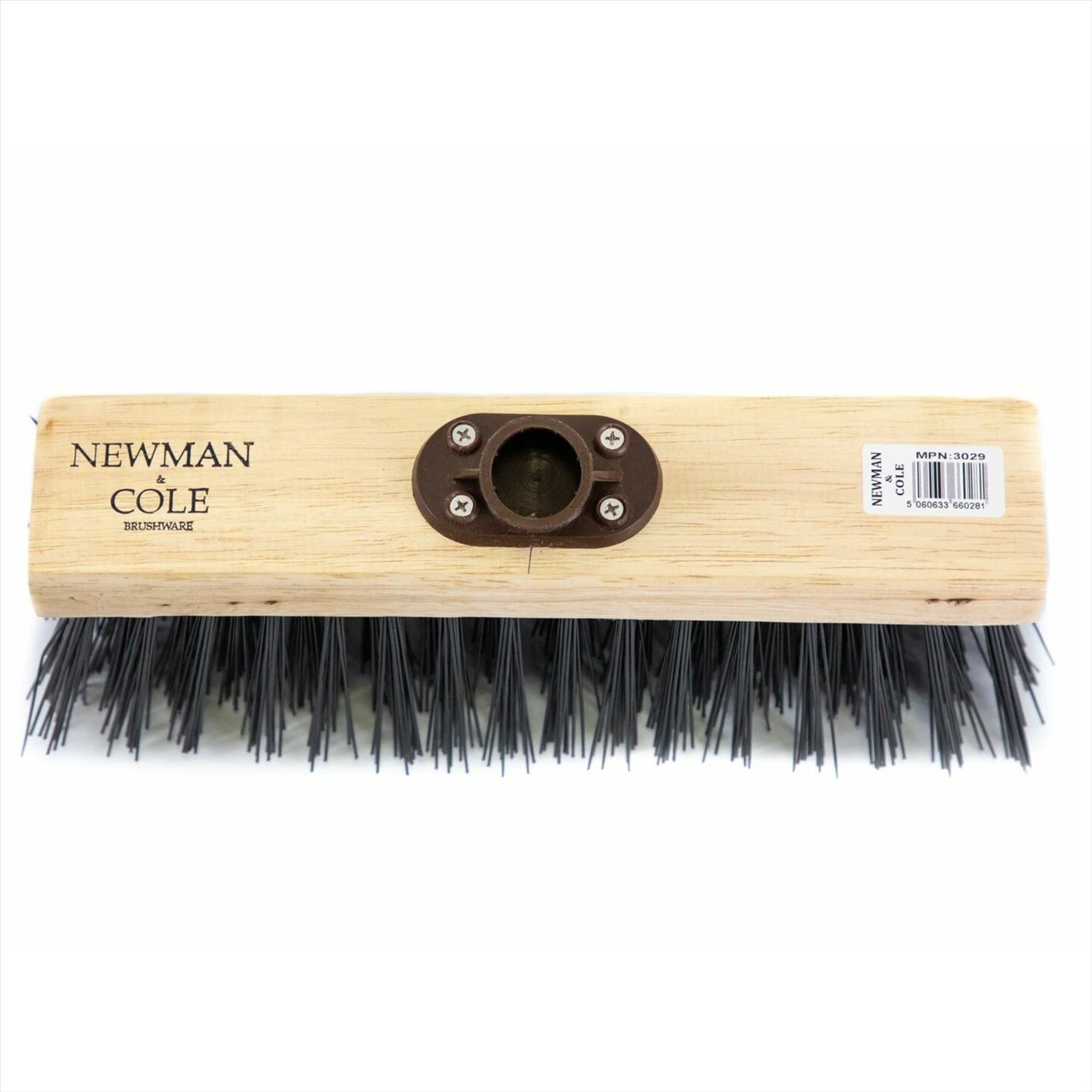 13" Newman and Cole PVC Flat Broom Head with Plastic Socket - The Dustpan and Brush Store