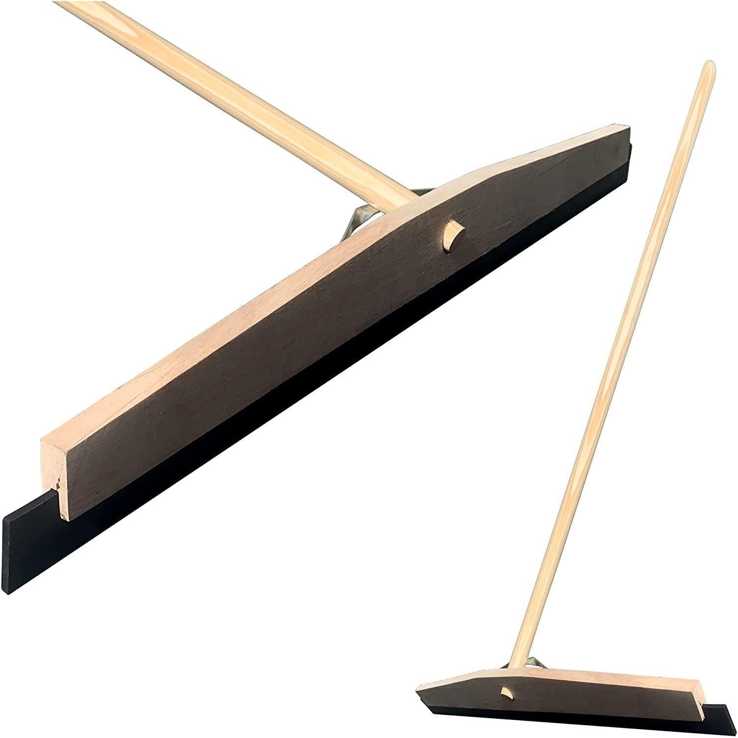 36" Newman and Cole Wooden Floor Squeegee with 1 1/8 Taper Handle - The Dustpan and Brush Store