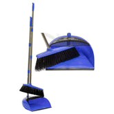 Long Multi Section Handle Dustpan and Brush Set - Blue