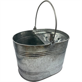 13L Galvanised Metal Mop Bucket – Traditional Steel Bucket - The Dustpan and Brush Store