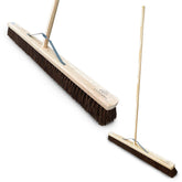 36" Newman & Cole Stiff Bassine Broom with Metal Bracket & Handle - The Dustpan and Brush Store