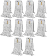 A pack of ten white cotton mops arranged in three rows on a plain white background.