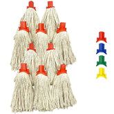 Colour Coded Red Cotton Mop Head 12PY - Pack of 10