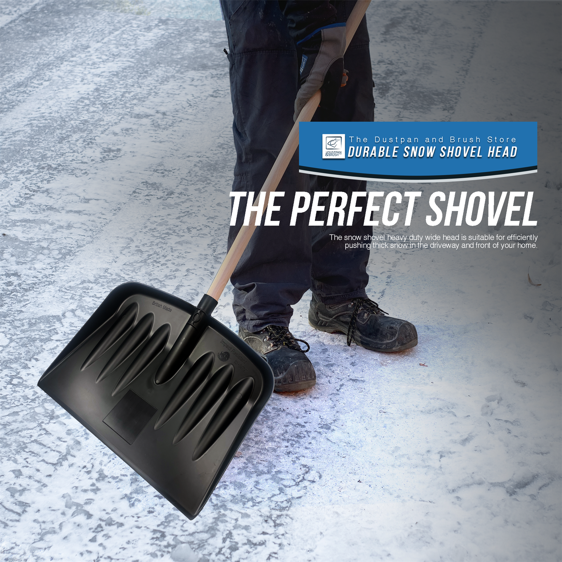 Plastic Snow Shovel Scoop Head - The Dustpan and Brush Store