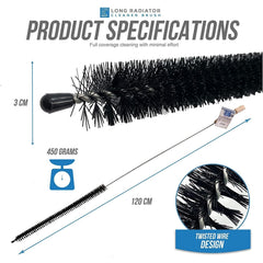 Radiator Cleaning Brush Long Reach Bendy and Flexible Long Handled Brush