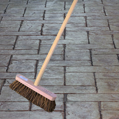 10" Stiff Bassine Broom and Wooden Handle