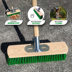 14" Poly Broom with Metal Bracket and Handle