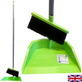 Green Long Handled Dustpan and Brush
