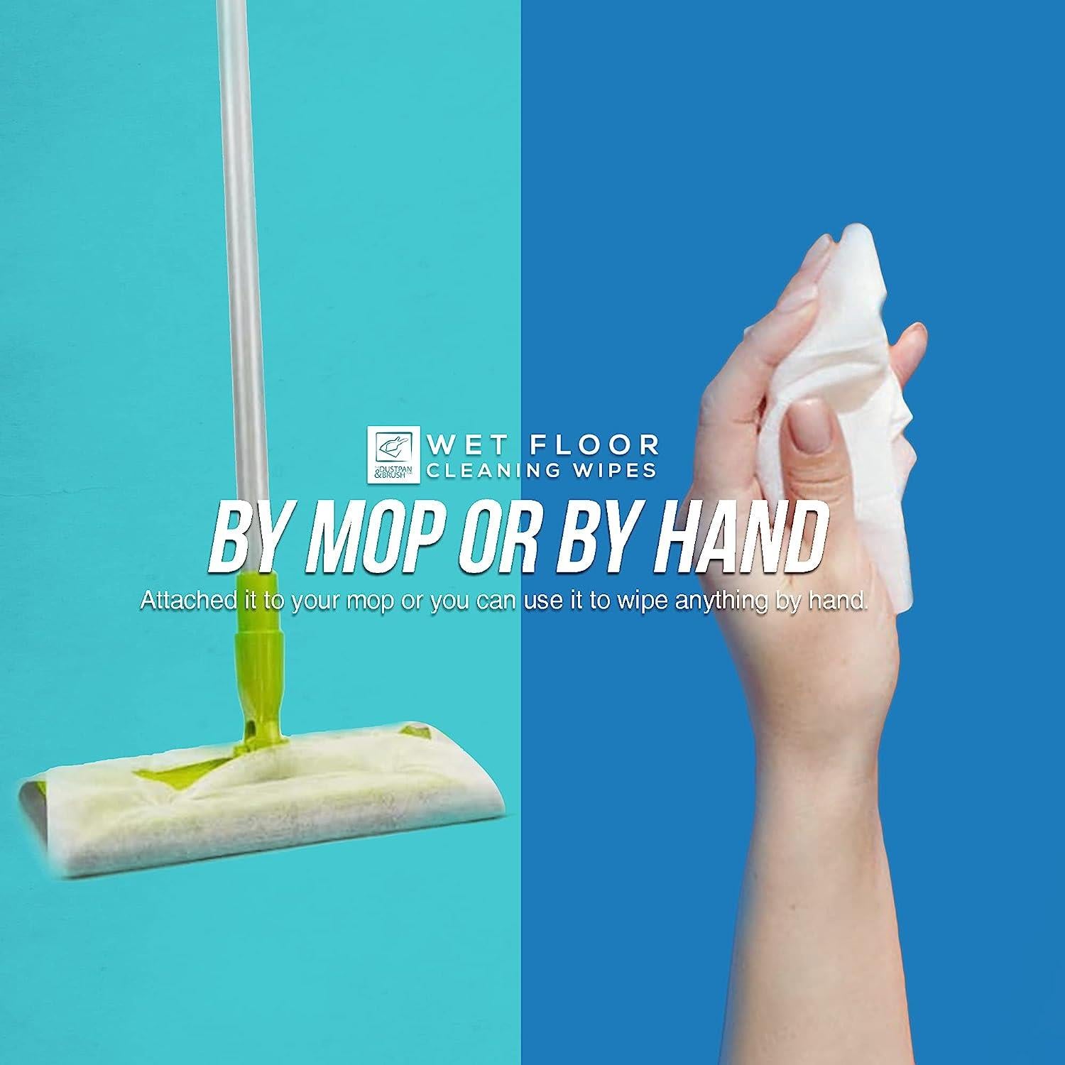 120 Wet Floor Cleaning Wipes - 6 Packs of 20 - The Dustpan and Brush Store