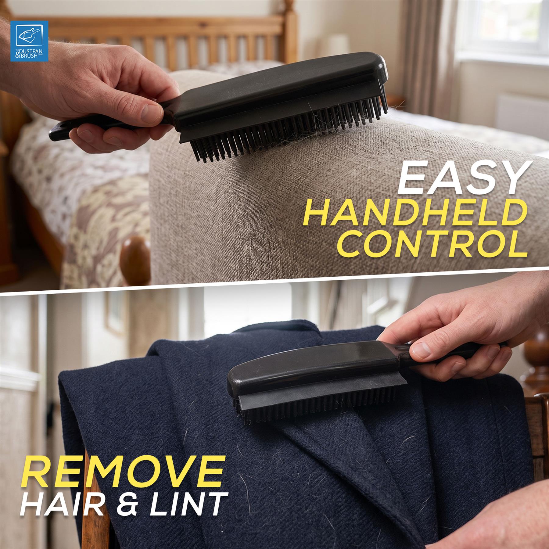 Rubber Pet Hair Remover Brush | 2-in-1 Cleaning Brush with Squeegee - The Dustpan and Brush Store