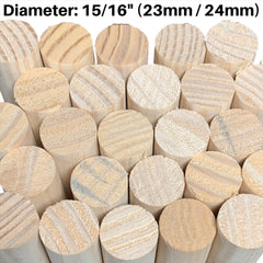 15/16" (23-24mm) Wooden Handles 4ft (120cm) - Pack of 25
