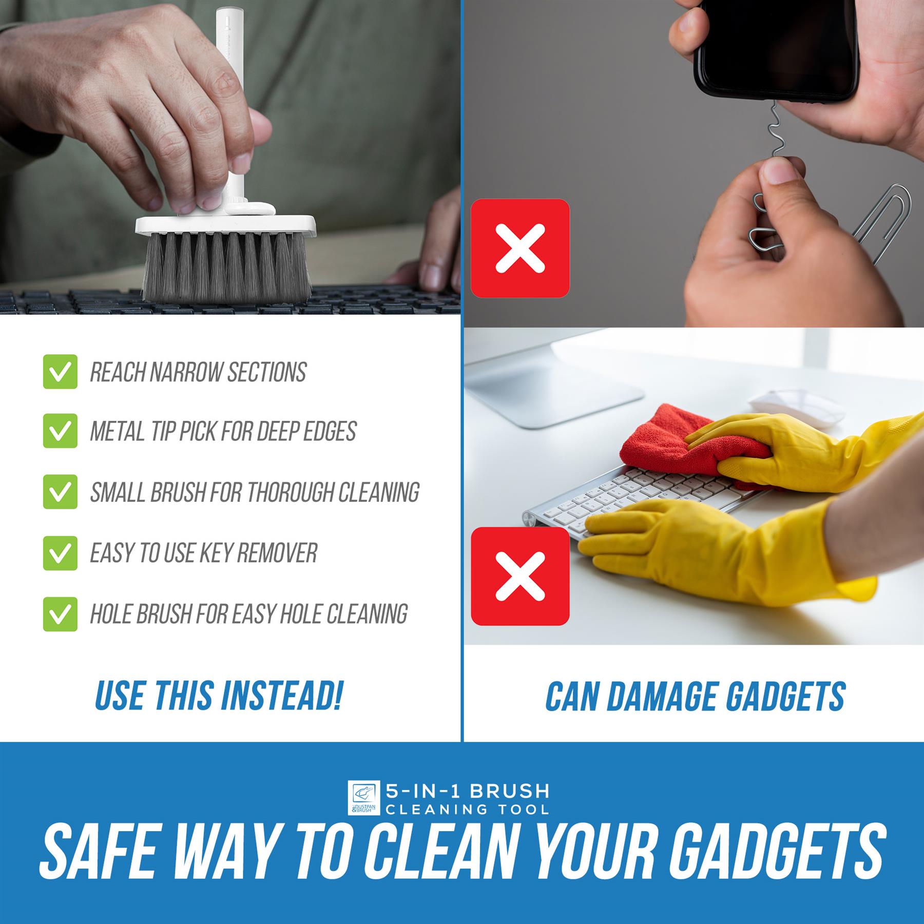 5 in 1 Electronics Cleaning Brush - The Dustpan and Brush Store