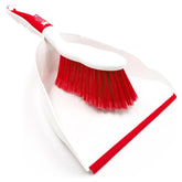 Deluxe Dustpan and Brush Set - Red