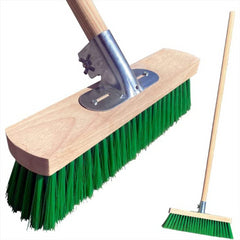 14" Poly Broom with Metal Bracket and Handle