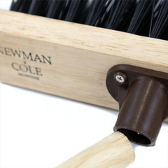 13" Newman and Cole Stiff PVC Flat Broom Head with Plastic Socket and Wooden Handle