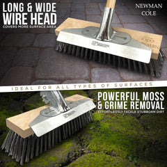 12" Wire Broom Head fitted with Metal Scraper, Bracket and Handle