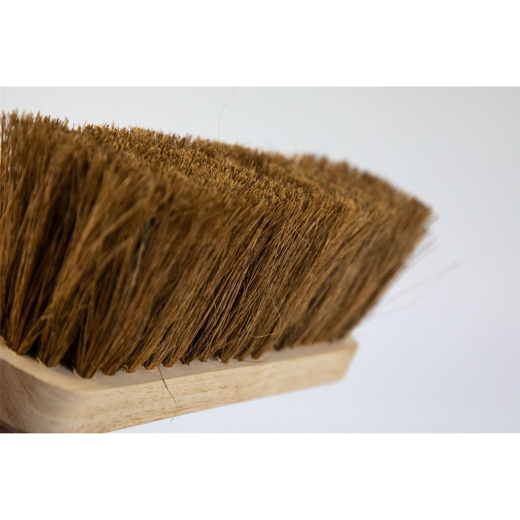 10" Newman and Cole Natural Soft Coco Broom Head with Hole and Wooden Handle - The Dustpan and Brush Store