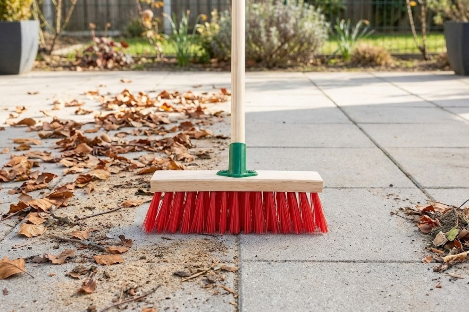 11.5" Stiff Red PVC Broom Head with Bracket - The Dustpan and Brush Store