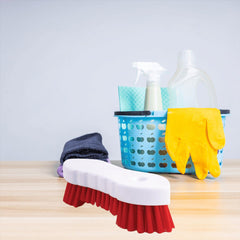 Red Scrubbing Brush Food Hygiene Stiff Double Winged Floor Scrub Hand Deck Brush