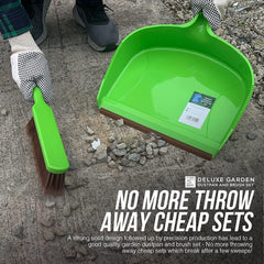 Large Outdoor Garden Dustpan and Brush Set
