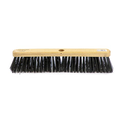 18" Newman and Cole Stiff PVC Broom Head with Hole and Wooden Handle