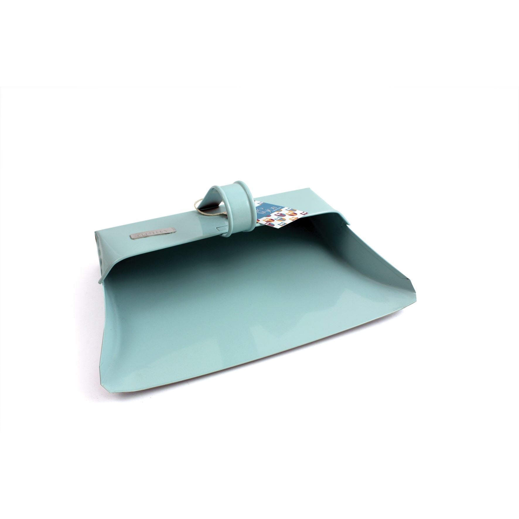 Blue Metal Dustpan Duck Egg Blue Metal Hooded Traditional Dust Pan - The Dustpan and Brush Store