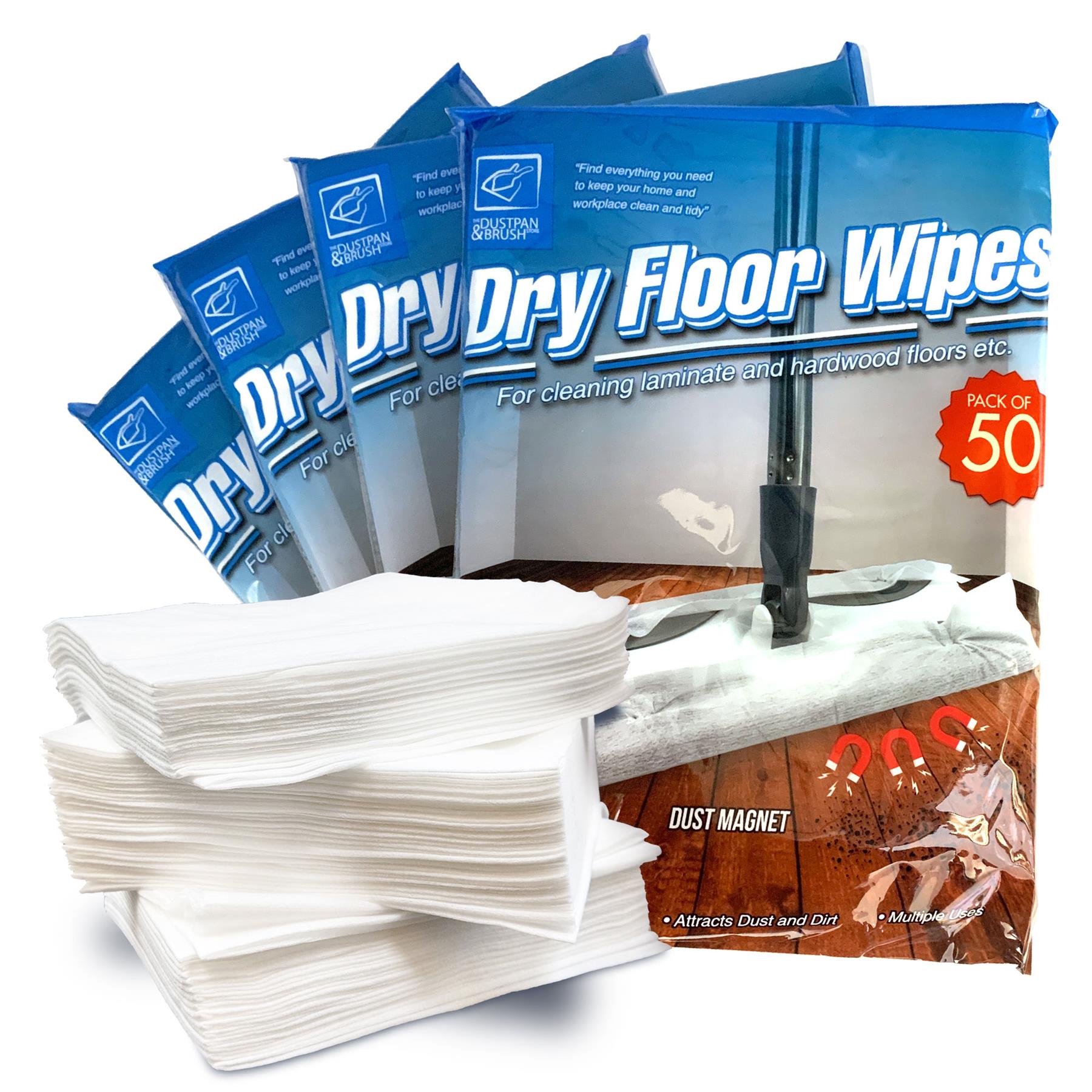 Pack of 200 Dry Floor Wipes - Replacement Floor Wipe Cloths for Mop