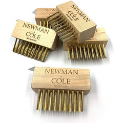 Newman and Cole Wooden Weed Brush Head with Scraper - Pack of 5