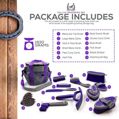 Equi-Neat 12 piece Equestrian Horse Grooming Kit Set