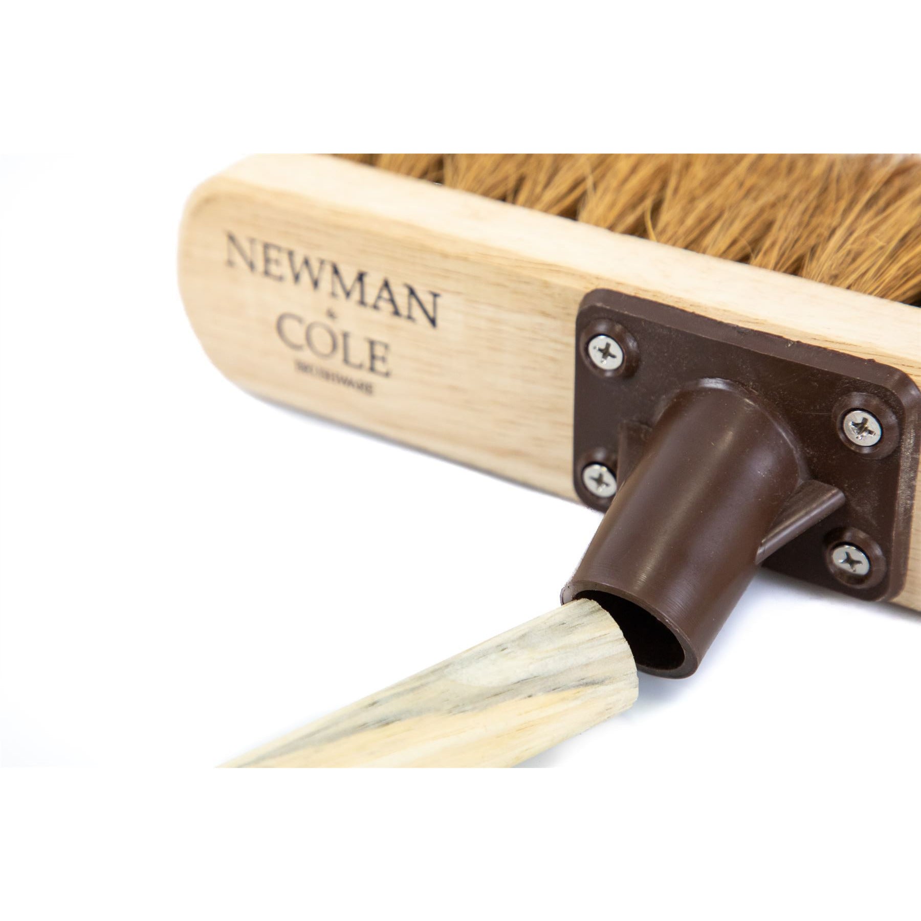 Newman and Cole 12" Natural Coco Broom Head with Plastic Socket Supplied with Handle - The Dustpan and Brush Store