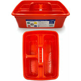 Red Plastic Caddy Cleaners Carry All Storage Tote Tray Basket for Bottles etc