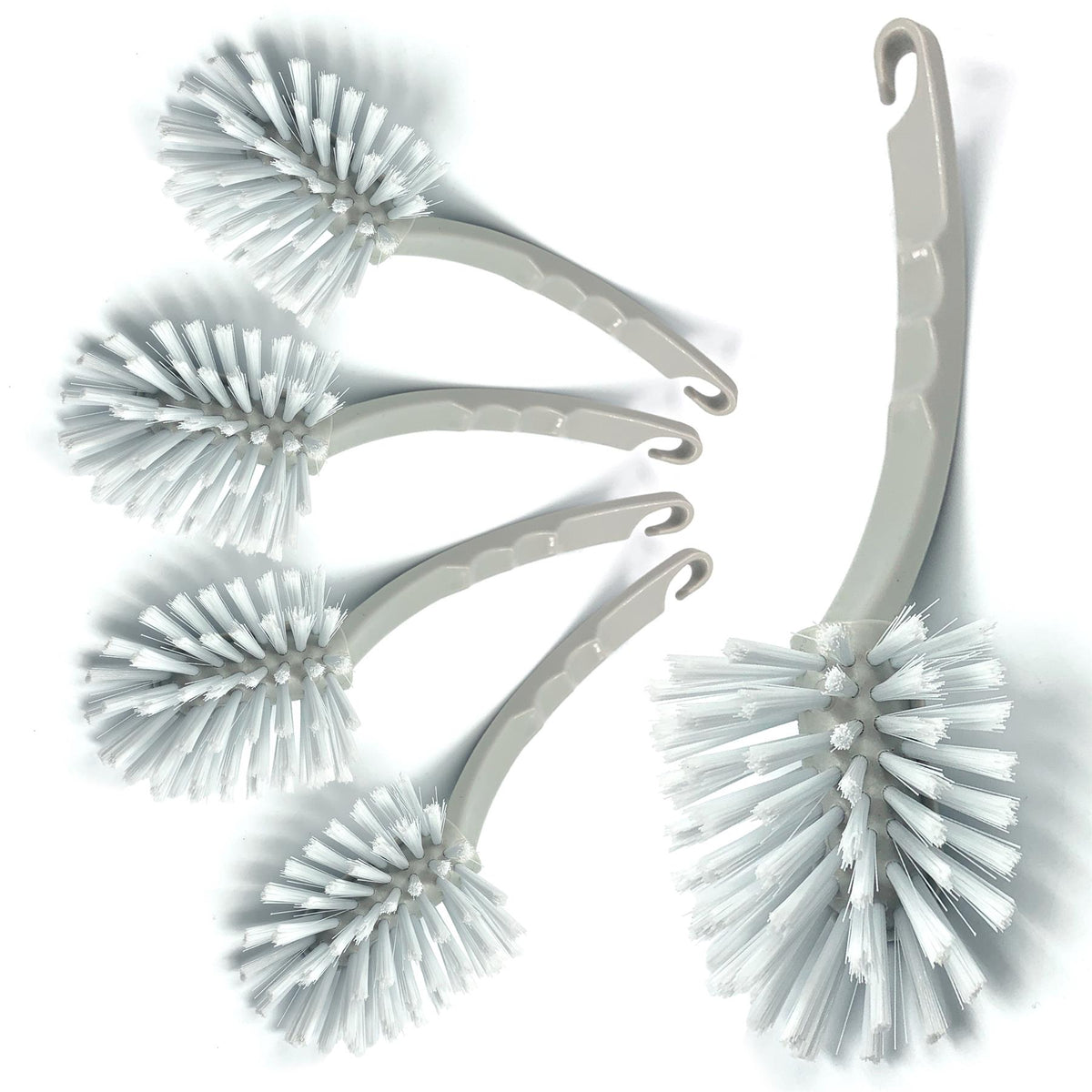 Fantail Dish Brush Silver Pack of 5