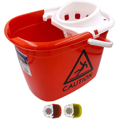 Colour Coded Red/White Caution Warning Mop Bucket
